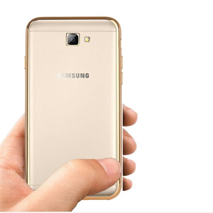Силиконовый (TPU) чехол Deexe Glossy Border для Samsung Galaxy J5 Prime - Rose Gold: фото 4 из 9