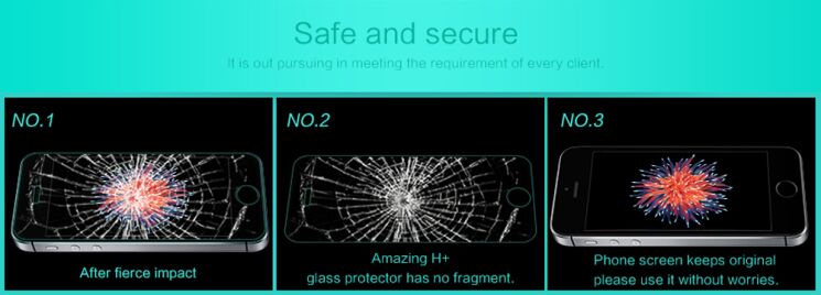 Защитное стекло NILLKIN Amazing H+ для iPhone 5/5s/SE: фото 10 из 15