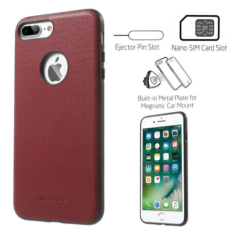 Защитный чехол G-Case Ostrich Skin для iPhone 7 Plus - Red: фото 2 из 9