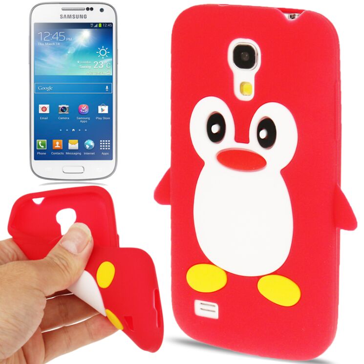 Силиконовая накладка Deexe Penguin Series для Samsung Galaxy S4 mini (i9190) - Red: фото 1 з 6