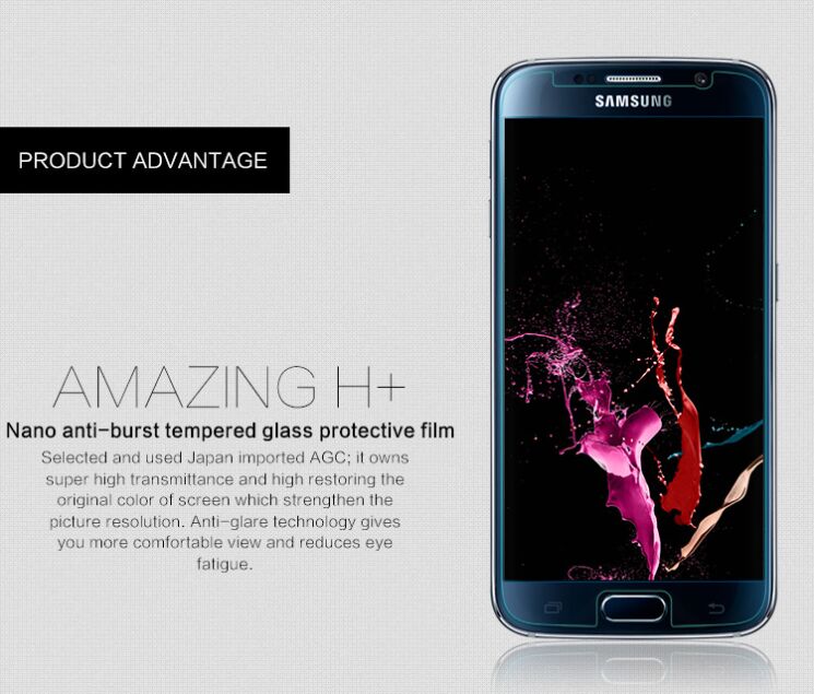 Защитное стекло NILLKIN Amazing H+ для Samsung Galaxy S6 (G920) + пленка: фото 3 из 11
