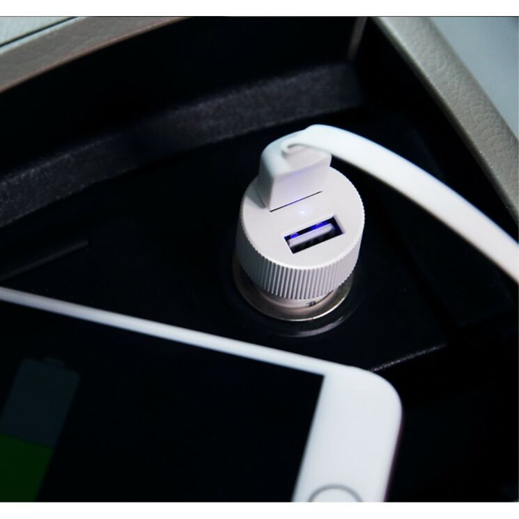 Автомобільний зарядний пристрій ROCK Double USB (5V / 2.4А) - White: фото 4 з 11
