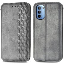 Чехол Deexe Rhombus Wallet для Motorola Moto G31 / G41 - Grey: фото 1 из 13