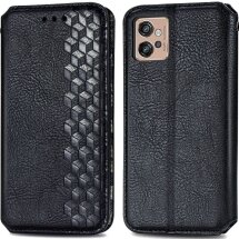Чохол Deexe Rhombus Wallet для Motorola Moto G32 - Black: фото 1 з 10