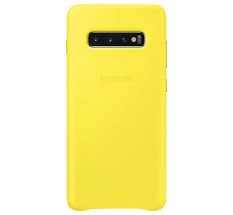 Чехол Leather Cover для Samsung Galaxy S10 Plus (G975) EF-VG975LYEGRU - Yellow: фото 1 из 4