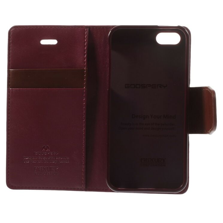 Чохол MERCURY Sonata Diary для iPhone 5/5s/SE - Wine Red: фото 10 з 10