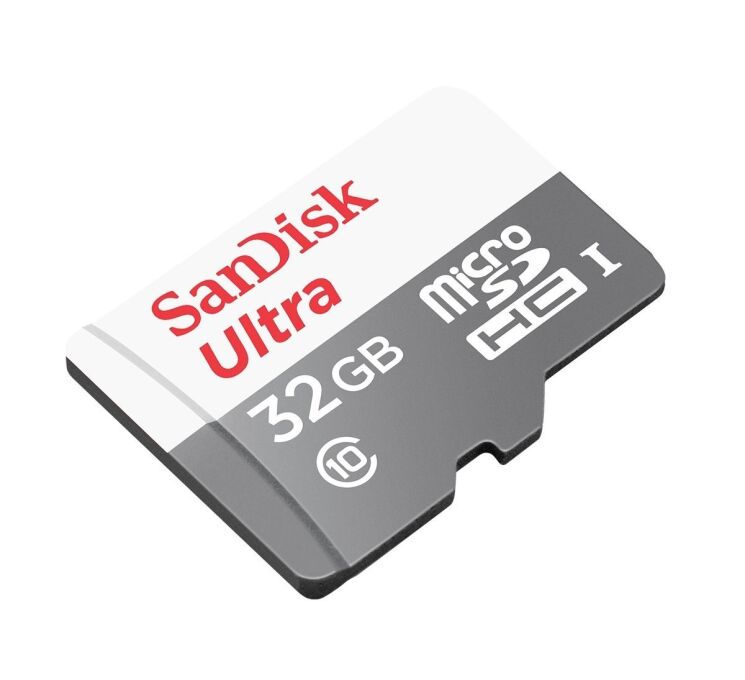 Карта памяти SANDISK microSDHC 32GB Ultra Class 10 UHS-I 48MB/s + SD адаптер: фото 1 из 2