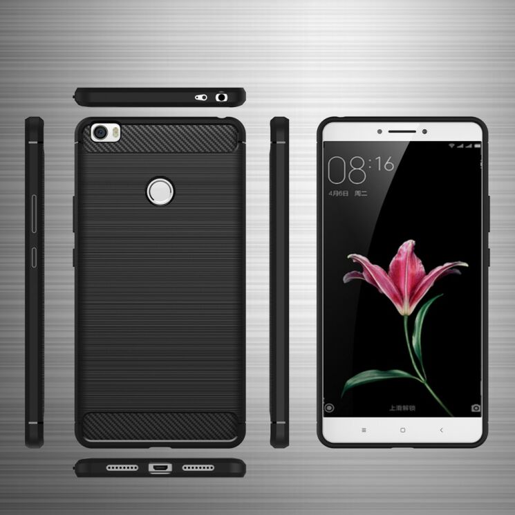 Силіконовий чохол UniCase Carbon для Xiaomi Mi Max - Black: фото 6 з 8