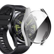 Защитный чехол Deexe Silicone Frame для Huawei Watch GT 3 (42mm) - Silver: фото 1 из 5