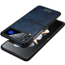 Защитный чехол SULADA Leather Case (FF) для Samsung Galaxy Flip 4 - Blue: фото 1 из 8