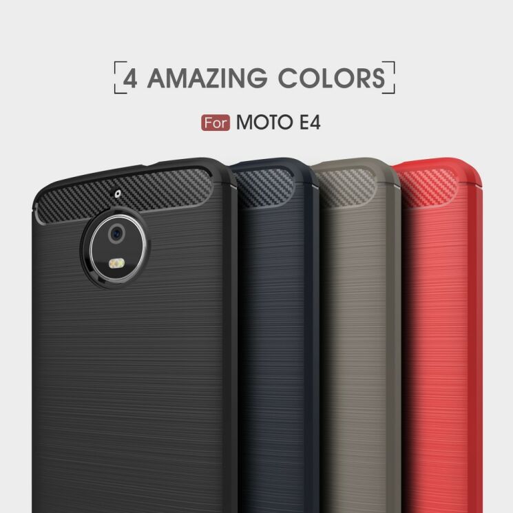 Захисний чохол UniCase Carbon для Motorola Moto E4 - Red: фото 3 з 8