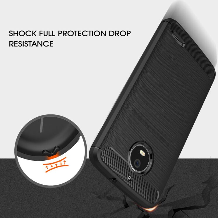 Захисний чохол UniCase Carbon для Motorola Moto E4 - Black: фото 8 з 8