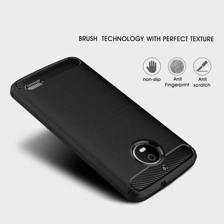 Захисний чохол UniCase Carbon для Motorola Moto E4 - Black: фото 4 з 8