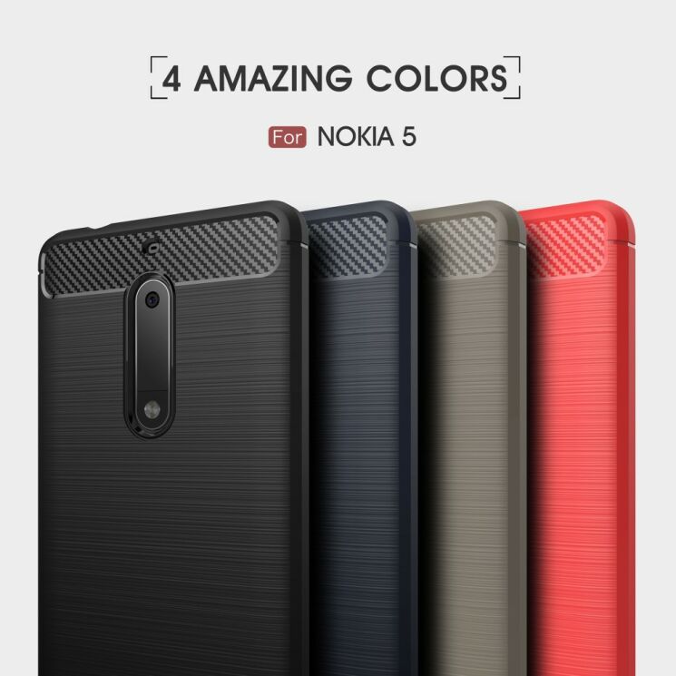 Захисний чохол UniCase Carbon для Nokia 5 - Black: фото 3 з 8
