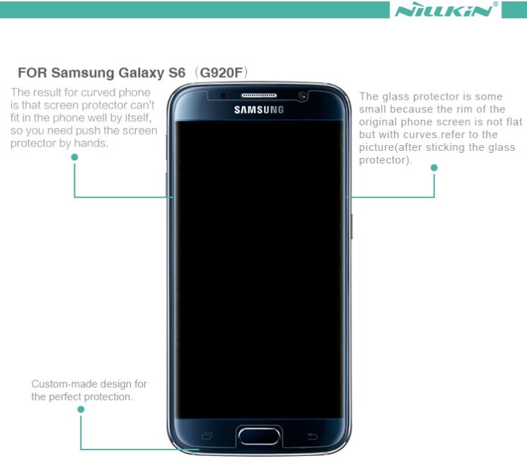 Захисне скло NILLKIN Amazing H Nano для Samsung Galaxy S6 (G920) + пленка: фото 2 з 11