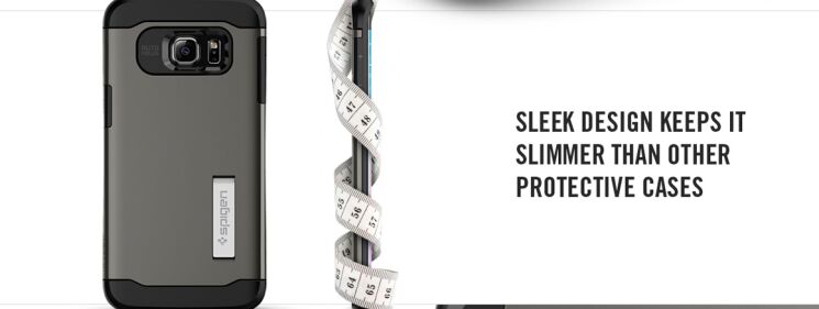 Чехол SGP Slim Armor для Samsung Galaxy S6 edge+ (G928) - Gray: фото 11 из 12