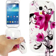 Силиконовая накладка Deexe Flower Pattern для Samsung Galaxy S4 mini (i9190) - Purple Flower: фото 1 из 4