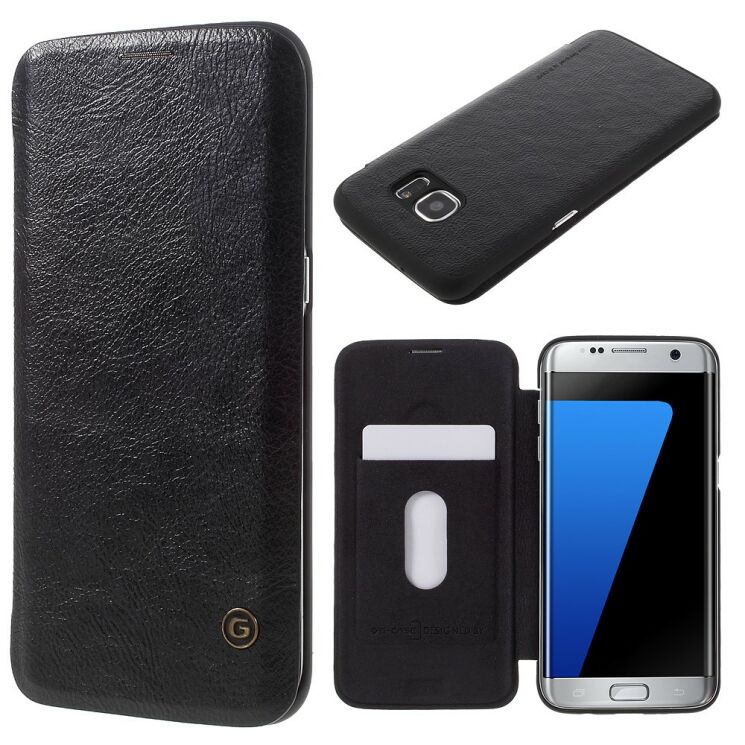 Чехол-книжка G-CASE Leather Flip для Samsung Galaxy S7 edge (G935) - Black: фото 1 из 9