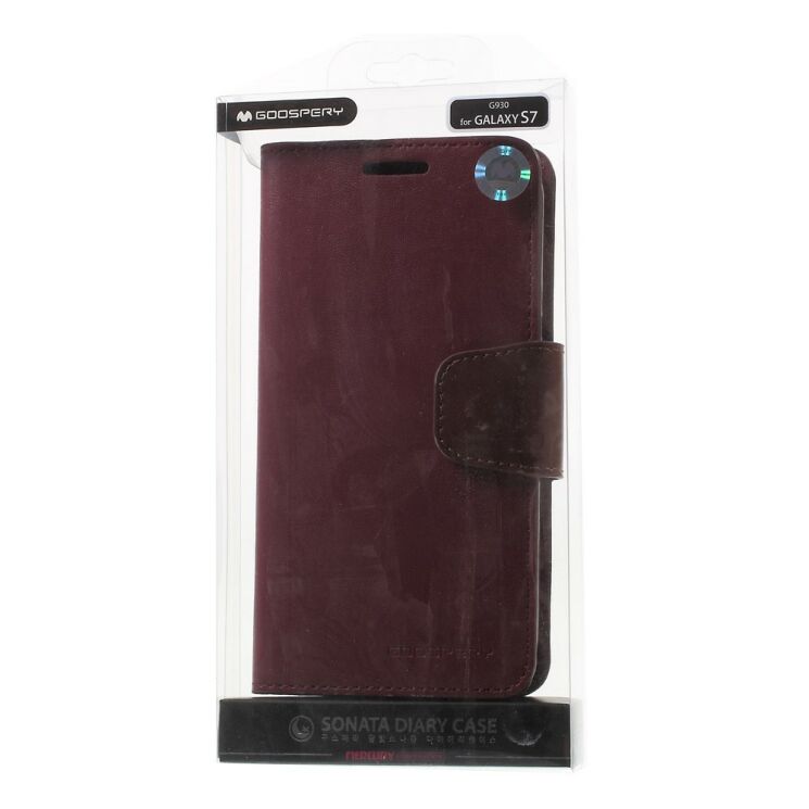 Чохол-книжка MERCURY Sonata Diary для Samsung Galaxy S7 (G930) - Wine Red: фото 10 з 10