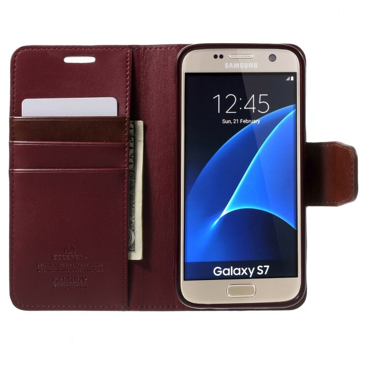 Чохол-книжка MERCURY Sonata Diary для Samsung Galaxy S7 (G930) - Wine Red: фото 5 з 10