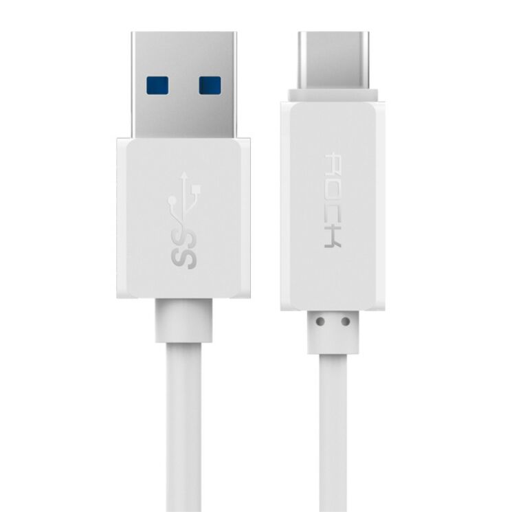 Дата-кабель ROCK Type C (USB 3.0) - White: фото 1 з 9