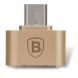 OTG-адаптер Baseus MicroUSB to USB - Gold (CA-0645F). Фото 1 з 9