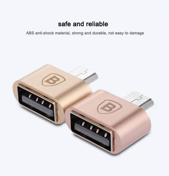 OTG-адаптер Baseus MicroUSB to USB - Gold: фото 7 з 9