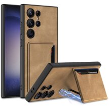 Захисний чохол GKK Leather Case для Samsung Galaxy S24 Ultra - Brown: фото 1 з 9