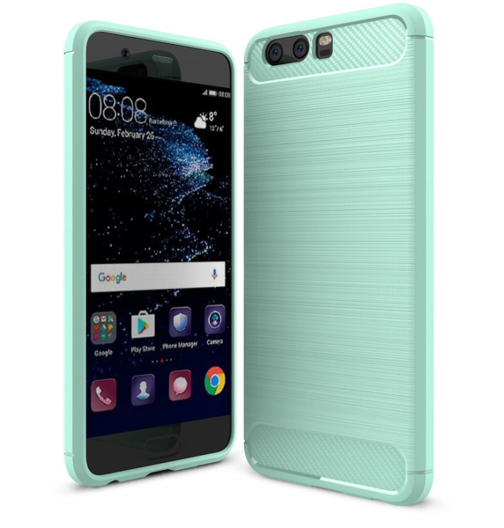 Захисний чохол UniCase Carbon для Huawei P10 Plus - Turquoise: фото 1 з 8
