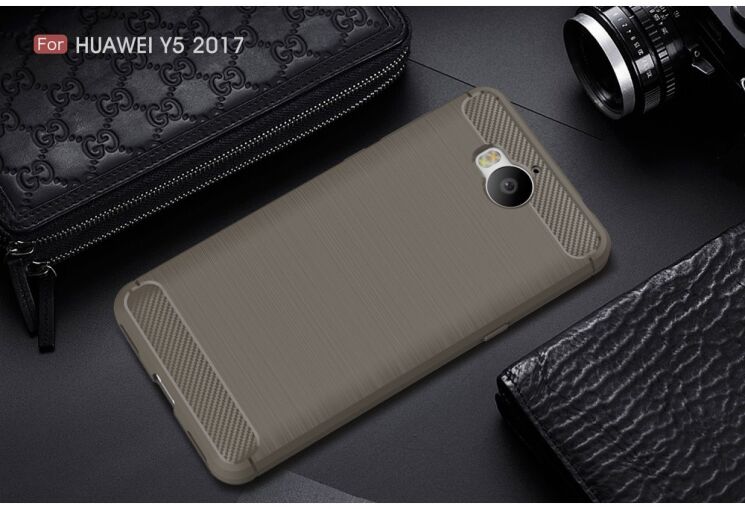 Захисний чохол UniCase Carbon для Huawei Y5 2017 - Gray: фото 2 з 8