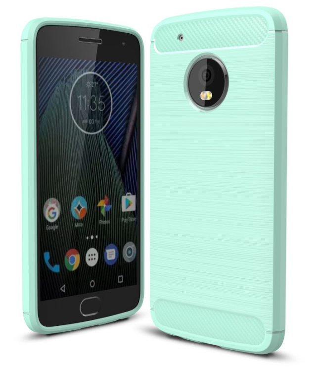 Захисний чохол UniCase Carbon для Motorola Moto G5 Plus - Turquoise: фото 1 з 9