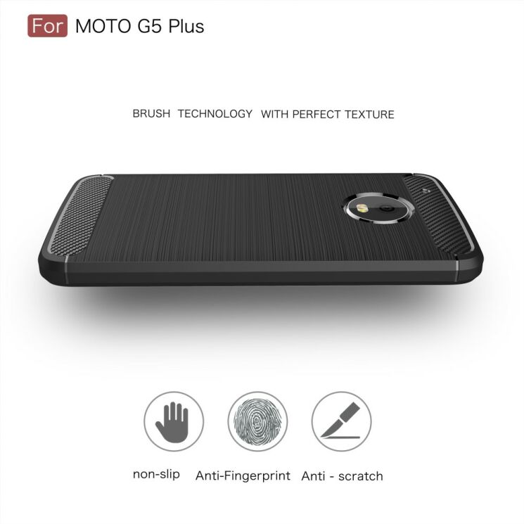 Захисний чохол UniCase Carbon для Motorola Moto G5 Plus - Red: фото 4 з 9