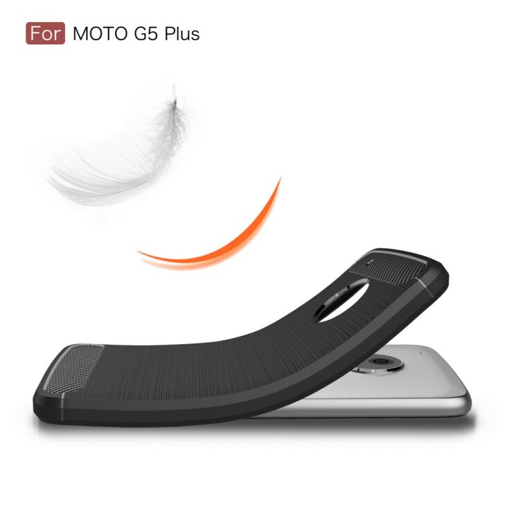 Захисний чохол UniCase Carbon для Motorola Moto G5 Plus - Gray: фото 8 з 9