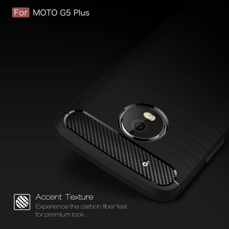 Защитный чехол UniCase Carbon для Motorola Moto G5 Plus - Black: фото 5 из 9