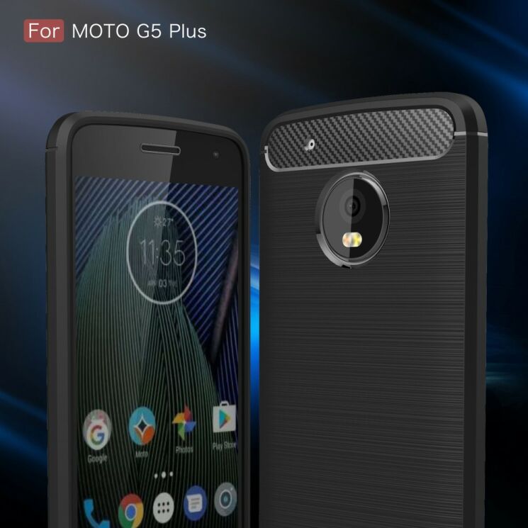 Захисний чохол UniCase Carbon для Motorola Moto G5 Plus - Gray: фото 3 з 9
