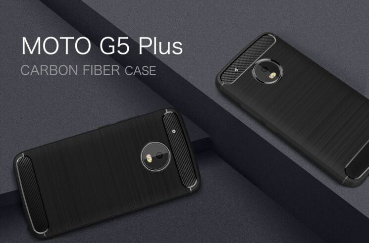 Захисний чохол UniCase Carbon для Motorola Moto G5 Plus - Black: фото 2 з 9