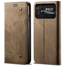 Чехол-книжка UniCase Jeans Wallet для Xiaomi Poco C40 - Khaki: фото 1 из 9
