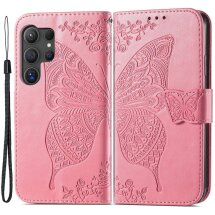 Чехол UniCase Butterfly Pattern для Samsung Galaxy S24 Ultra - Pink: фото 1 из 5