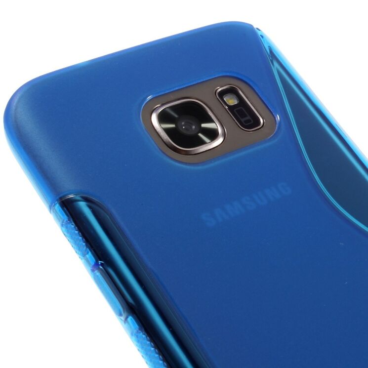 Силиконовая накладка Deexe S Line для Samsung Galaxy S7 (G930) - Blue: фото 4 из 6