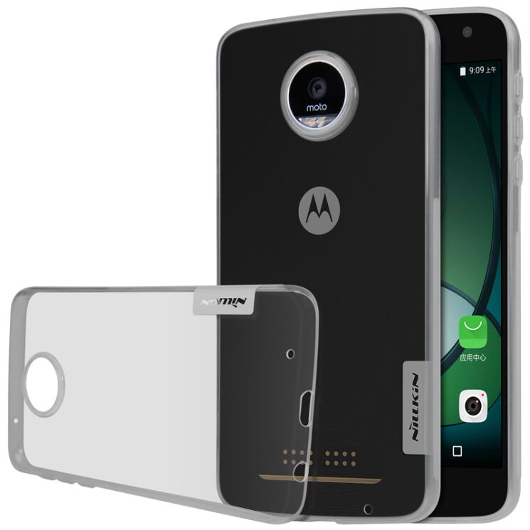 Силиконовый (TPU) чехол NILLKIN Nature для Motorola Moto Z Play - Gray: фото 1 из 14