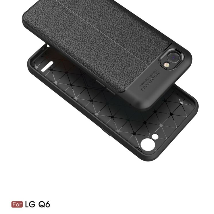 Защитный чехол Deexe Leather Cover для LG Q6 / Q6a - Black: фото 3 из 12