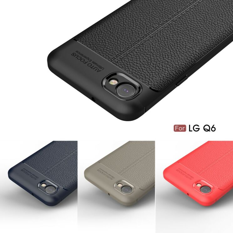 Захисний чохол Deexe Leather Cover для LG Q6 / Q6a - Grey: фото 10 з 12