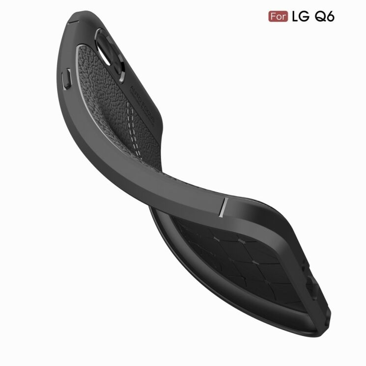 Защитный чехол Deexe Leather Cover для LG Q6 / Q6a - Grey: фото 11 из 12