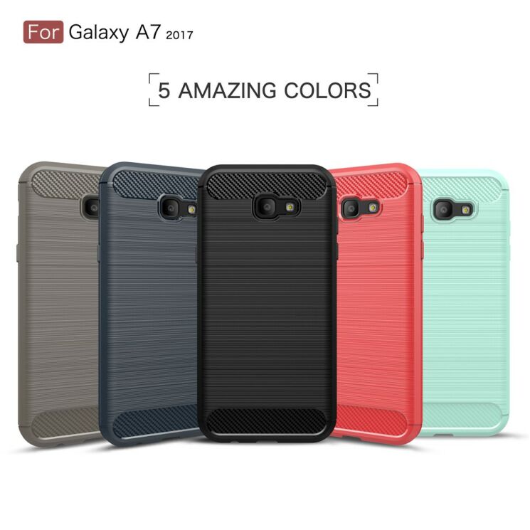 Захисний чохол UniCase Carbon для Samsung Galaxy A7 2017 (A720) - Red: фото 2 з 10