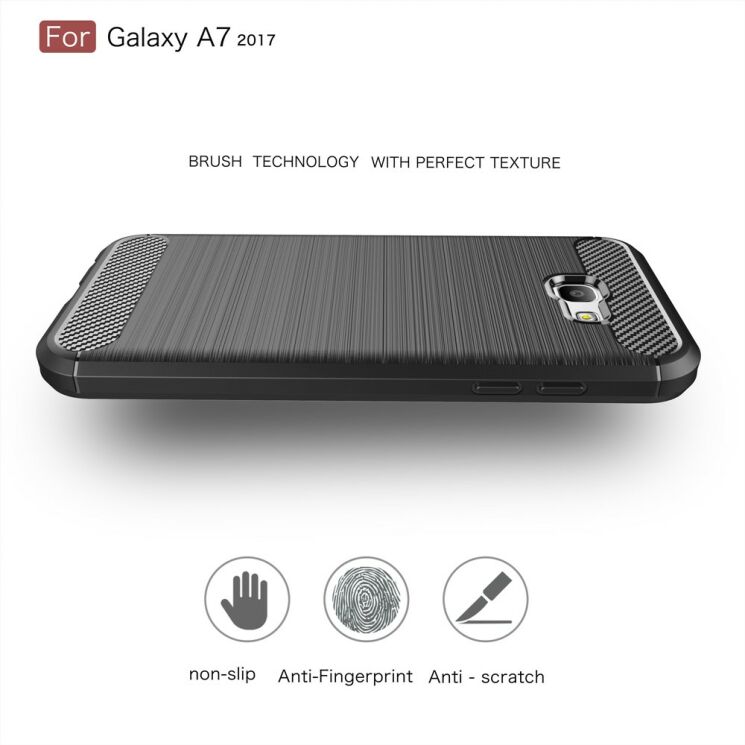 Захисний чохол UniCase Carbon для Samsung Galaxy A7 2017 (A720) - Gray: фото 5 з 10