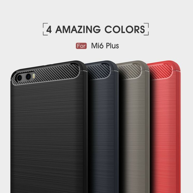 Захисний чохол UniCase Carbon для Xiaomi Mi6 Plus - Black: фото 3 з 8