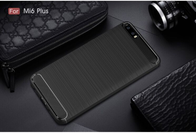 Захисний чохол UniCase Carbon для Xiaomi Mi6 Plus - Black: фото 2 з 8