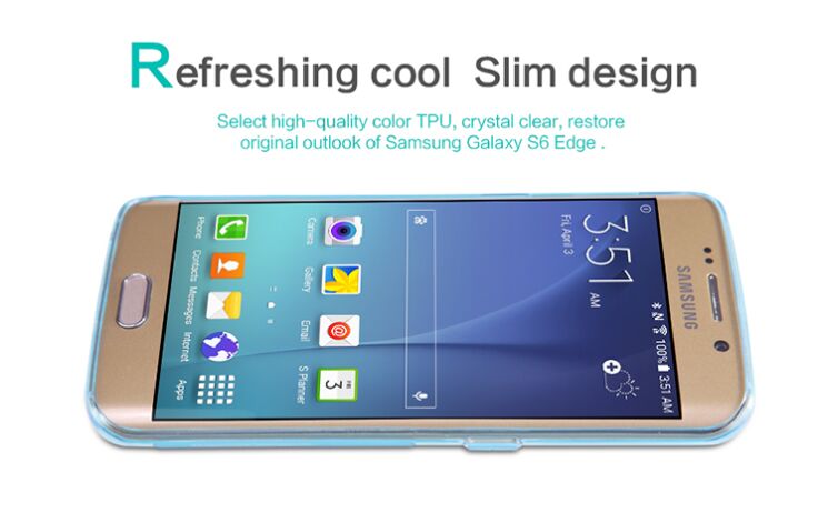 Силиконовая накладка NILLKIN 0.6mm Nature TPU для Samsung Galaxy S6 edge - White: фото 8 из 13