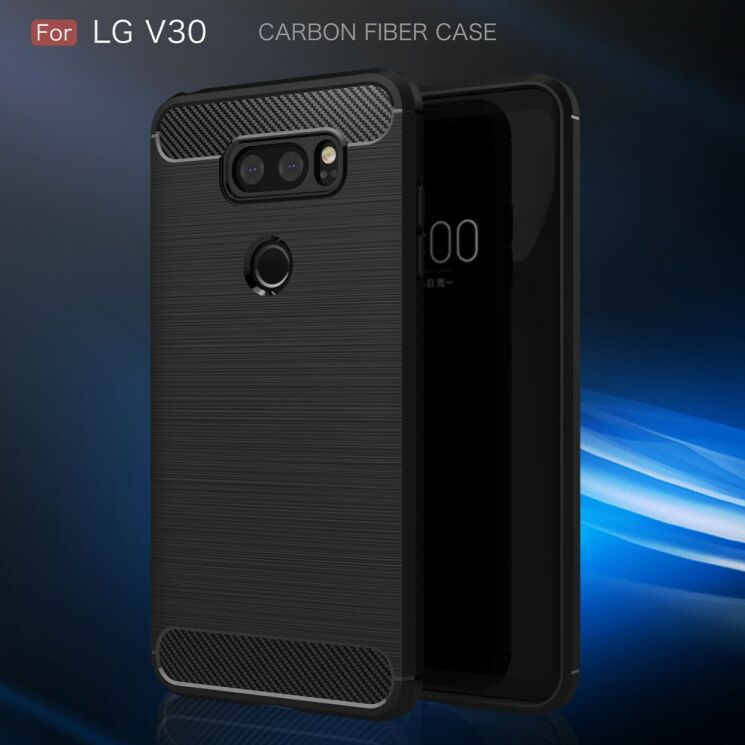 Захисний чохол UniCase Carbon для LG V30 - Dark Blue: фото 3 з 11