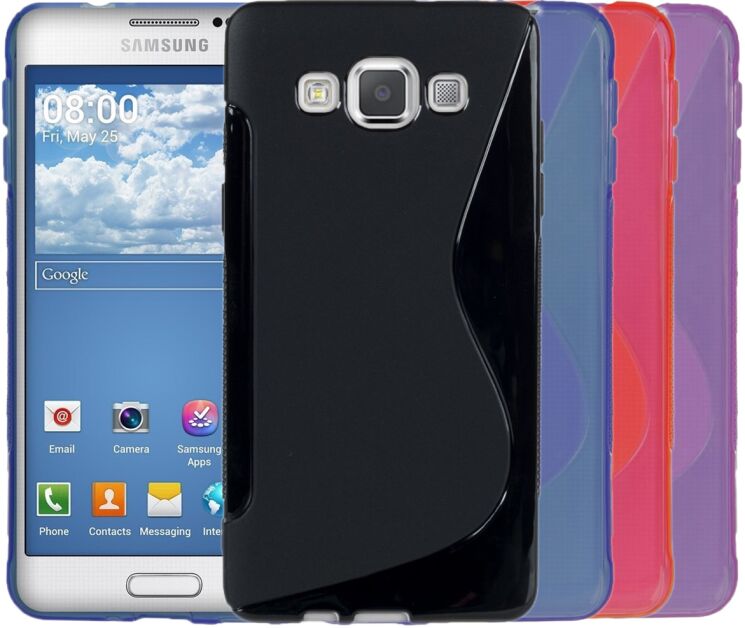 Силиконовая накладка Deexe S Line для Samsung Galaxy A5 - Blue: фото 2 из 5